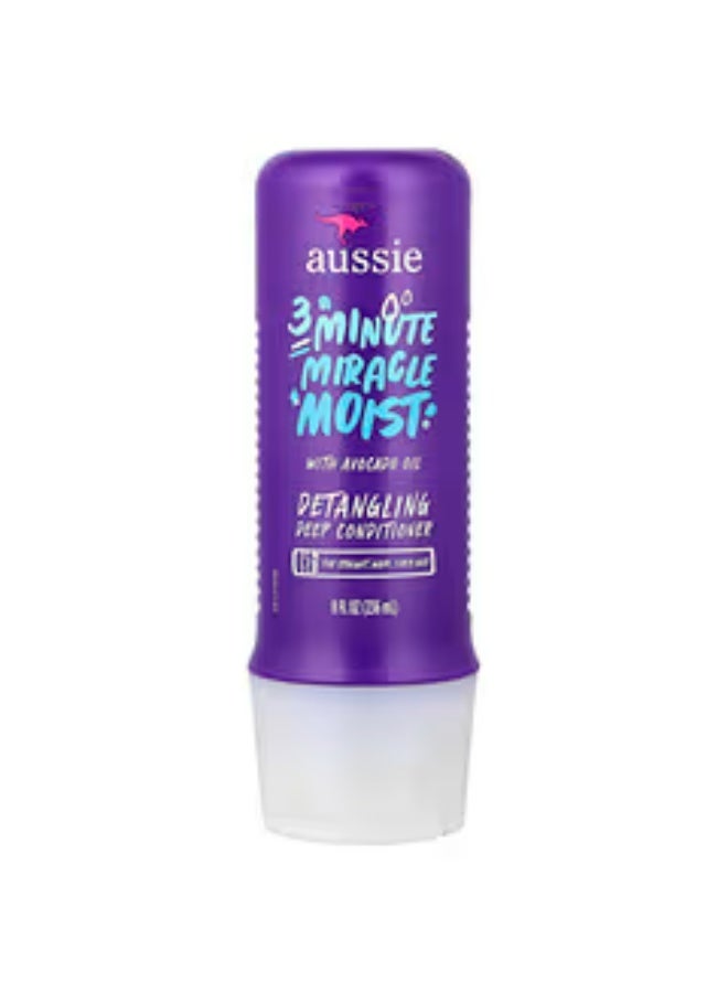 أوسي اوسي‏, ‎3 Minute Miracle Moist، بلسم عميق لفك التشابك، مناسب للشعر الأملس والمموّج والمجعد، 8 أونصات سائلة (236 مل) - Image 1